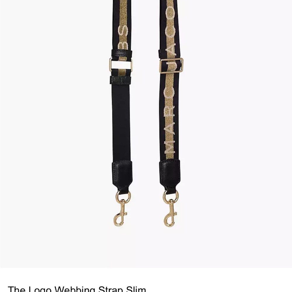 Marc Jacobs Black and Gold Logo Strap